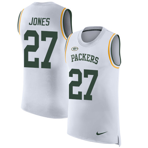 Nike Packers #27 Josh Jones White Men's Stitched NFL Limited Rush Tank Top Jersey